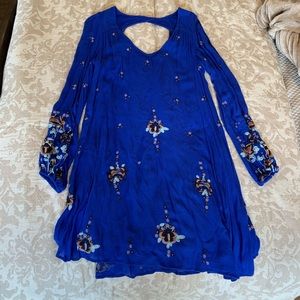 Free people blue long sleeve dress